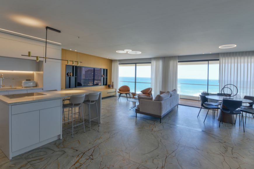 דירה מעוצבת עם נוף לים, עיצוב: אביבה סיטון, צילום: שי בן אפרים