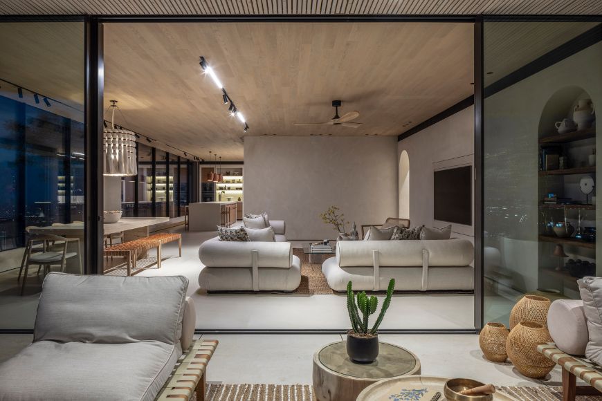 מראה הסלון מכיוון המרפסת