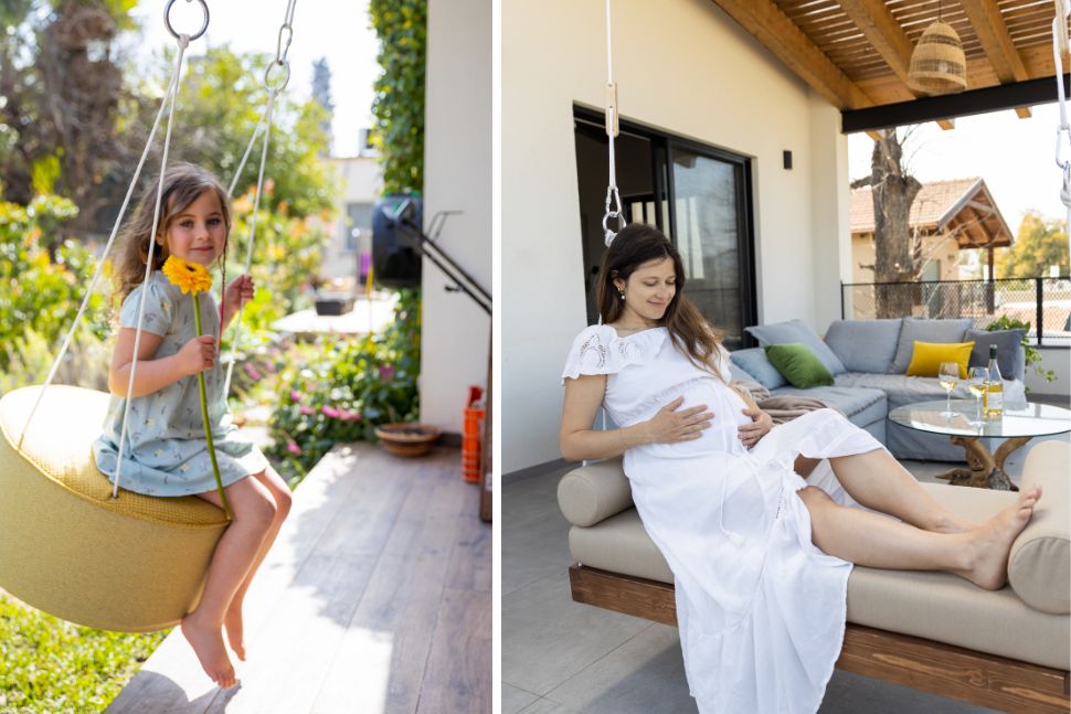 נדנדות בחצר