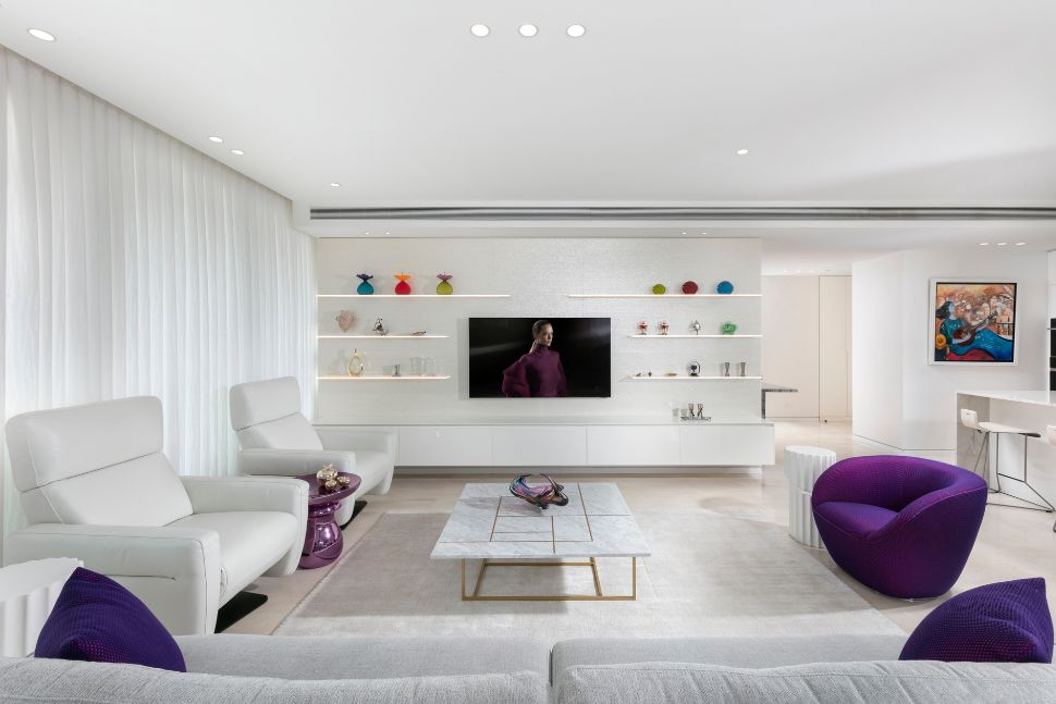 סלון לבן מודרני