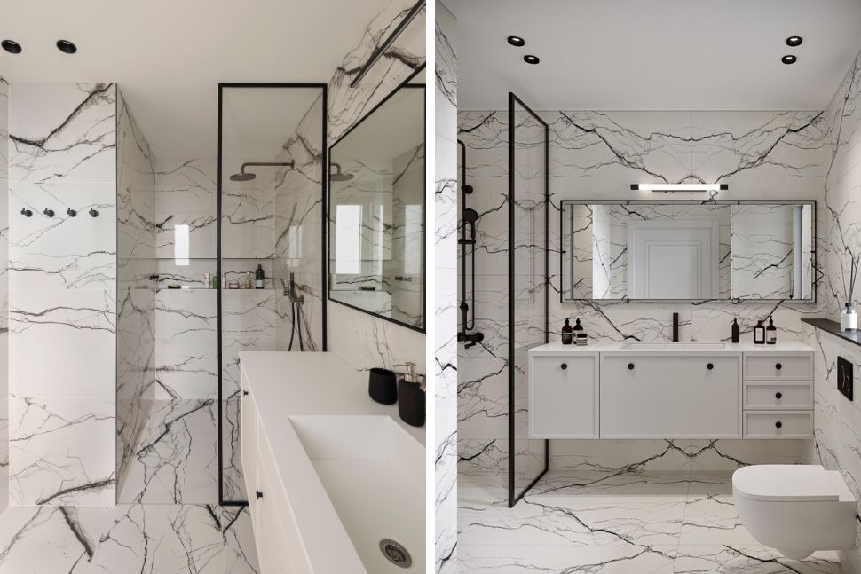 חדר רחצה לבן