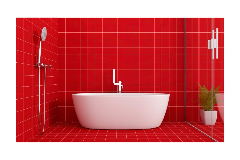 חדר רחצה אדום