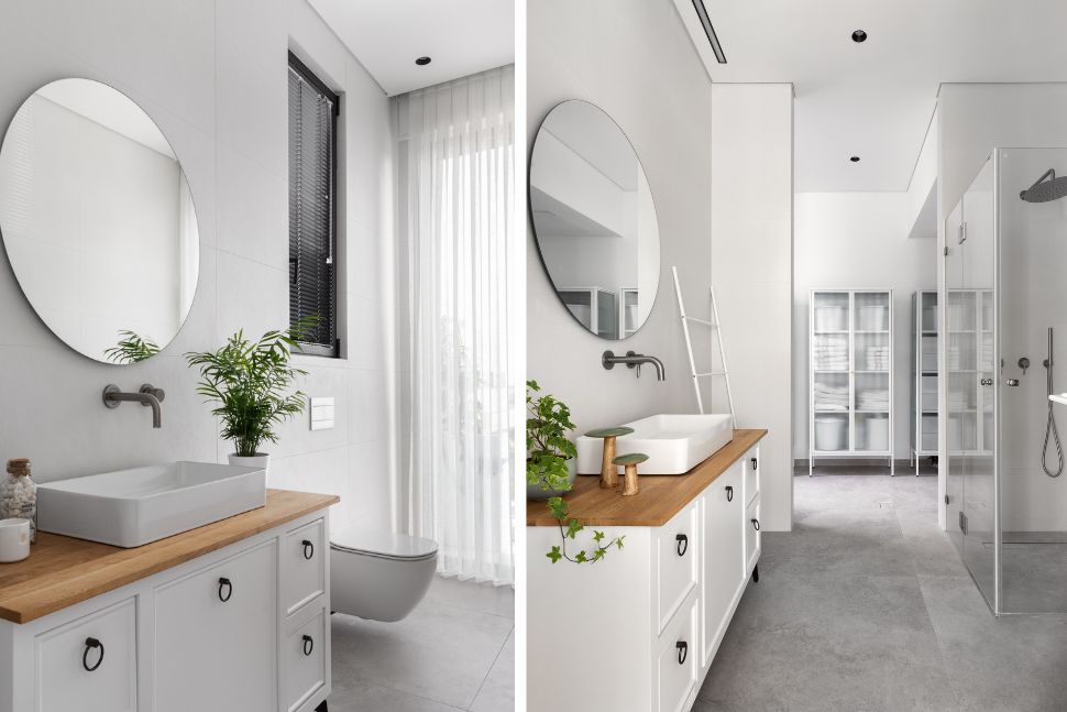 חדרי רחצה לבנים