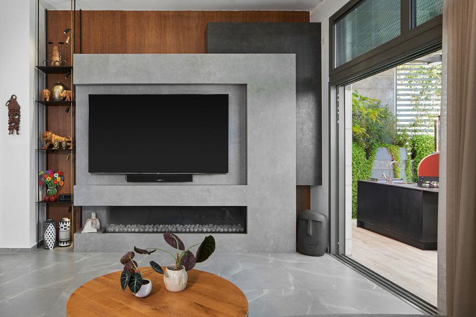 קיר בסלון תלת ממד