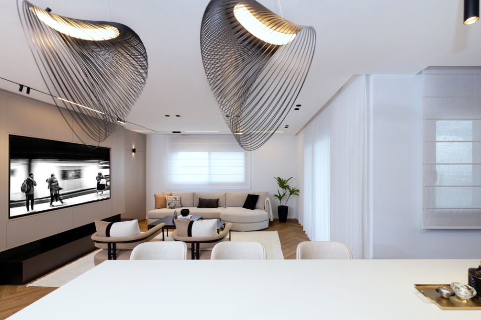 סלון מודרני גוף תאורה