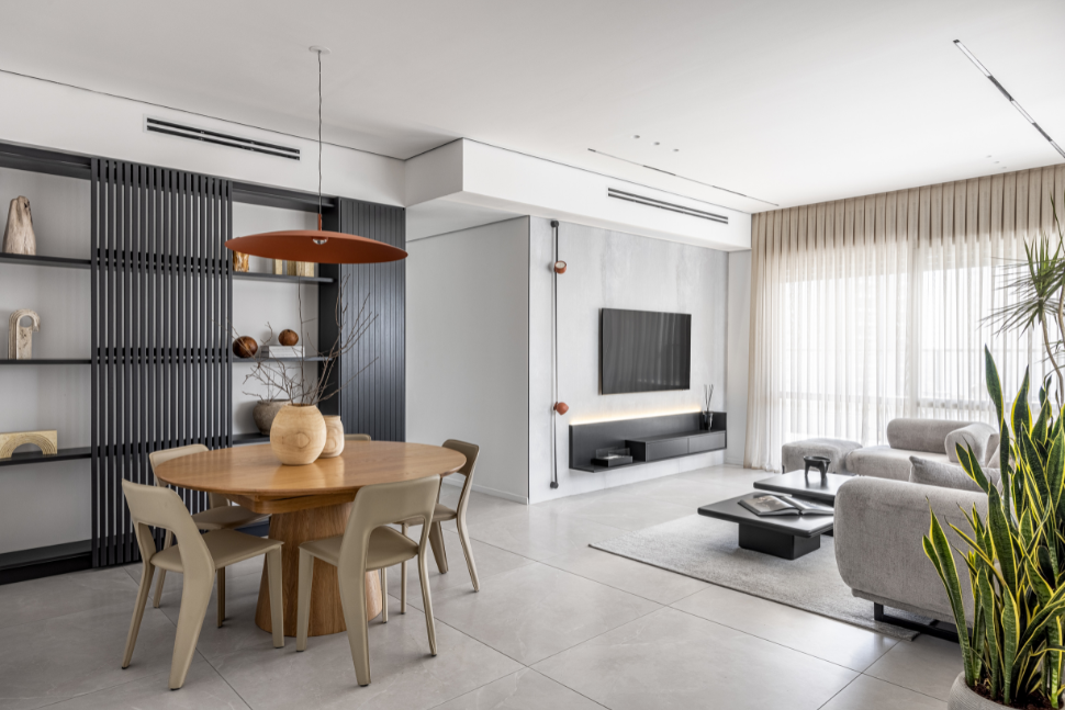 פינת אוכל וסלון מודרני