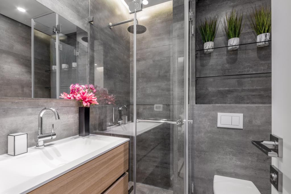 חדר רחצה אפור