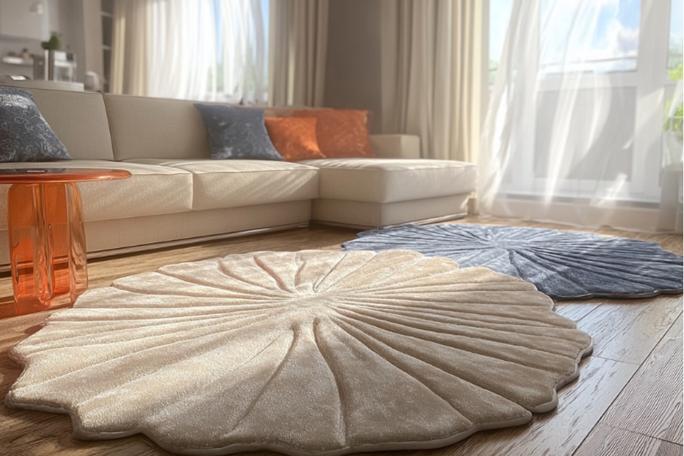 שטיחים מעוצבים לסלון בסגנון מודרני בצבעים פסטליים